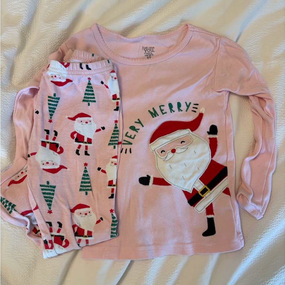 Carter's Pink Santa Holiday Pajama Set